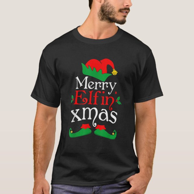 T-shirt Joyeux Elfin Noël Elfes Cadeaux Funny Elfes X (Devant)