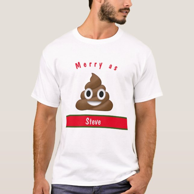 T-shirt Joyeux en tant que jour férié avec nom (Devant)