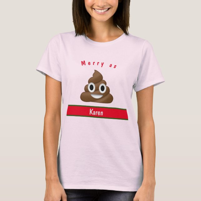 T-shirt Joyeux en tant que jour férié avec nom (Devant)