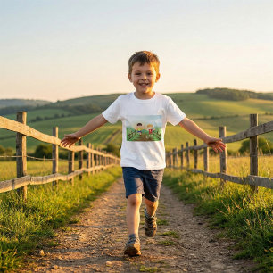 T-shirt Joyeux Enfants Jouant À L'Extérieur