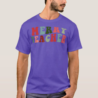 T-shirt Joyeux enseignant école Noël Santas Thé Favori