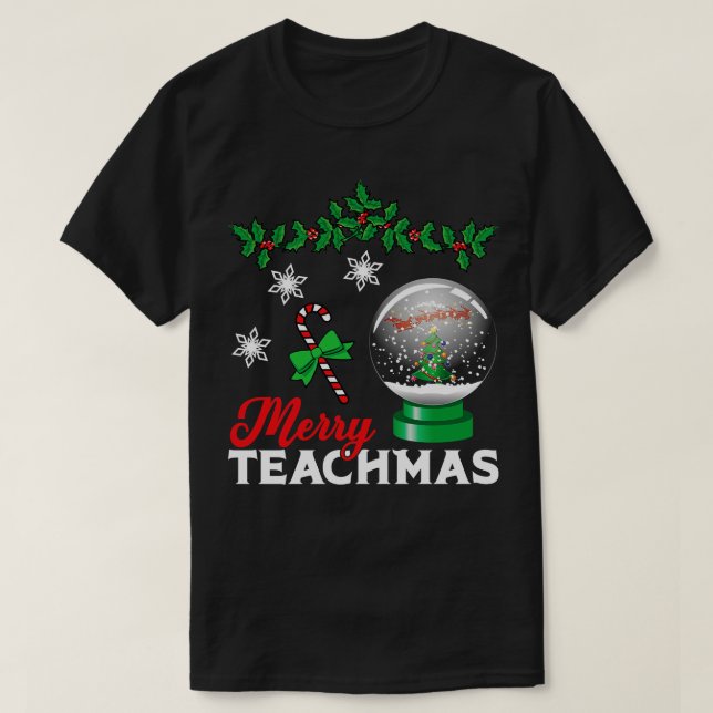 T-shirt Joyeux enseignants Mignonne enseignant Noël (Design devant)