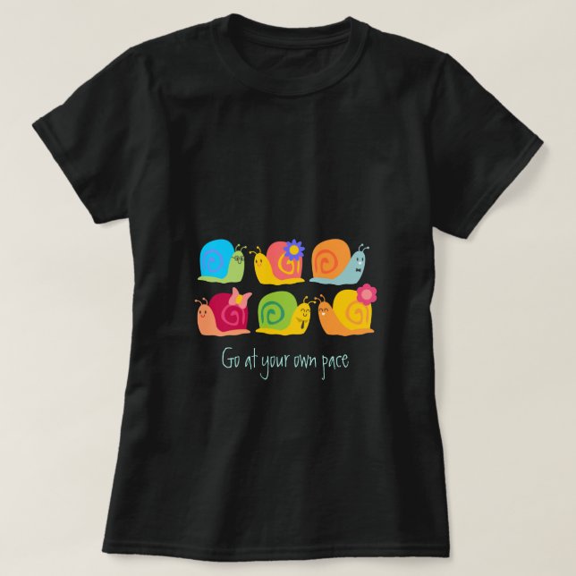 T-shirt Joyeux escargots mignons escargots propre rythme (Design devant)