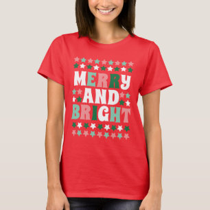 T-shirt Joyeux et brillant moderne Bold Noël des femmes ro