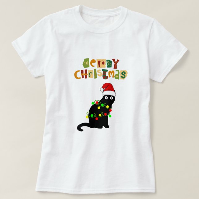 T-shirt Joyeux et brillant Rouge moderne femmes Noël T (Design devant)