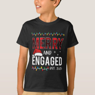 T-shirt Joyeux Et Engagé 2025 Rouge Plaid Correspondant Ch