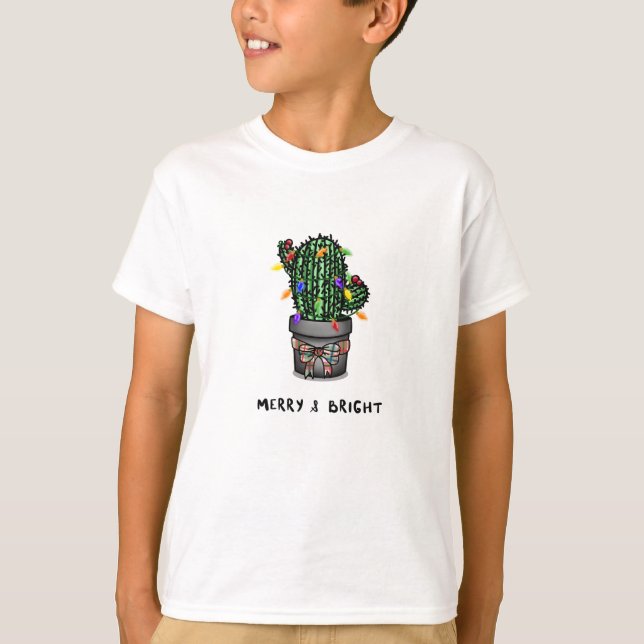 T-shirt Joyeux et lumineux enfants Cactus de vacances (Devant)