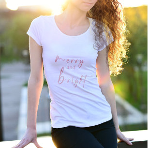 T-shirt Joyeux Et Lumineux   Noël blanc féminin