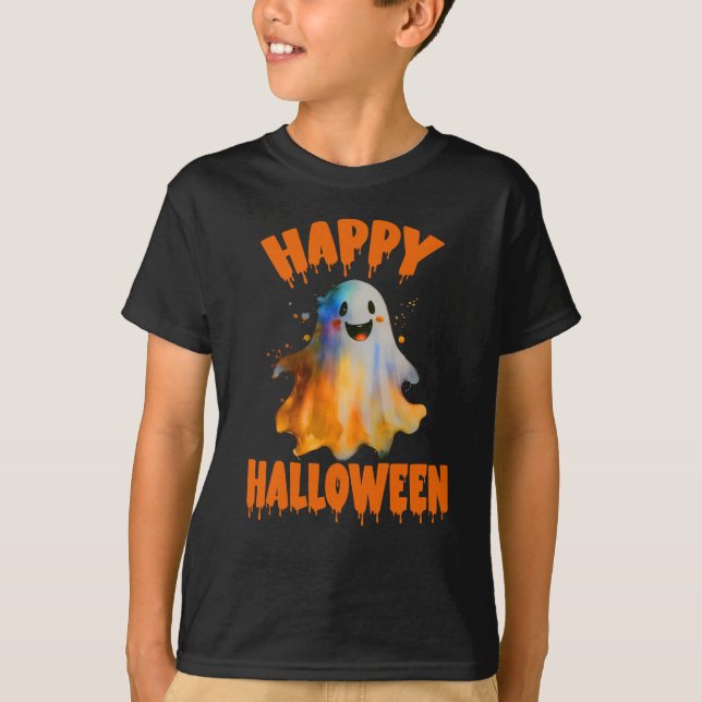 T-shirt Joyeux fantôme d'Halloween (Devant)