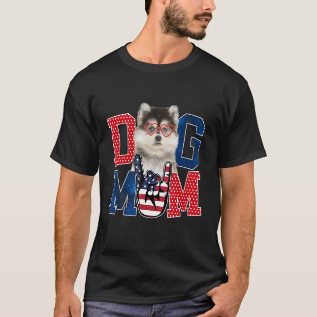 T-shirt Joyeux Fête des Mères Chien Maman Chien Mère Usa A (Devant)