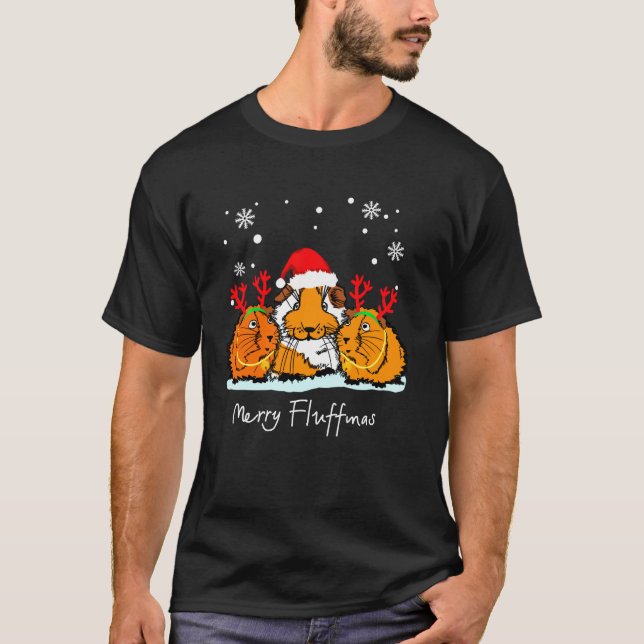 T-shirt Joyeux Fluffmas Cavy Vêtements Stuff Noël Guine (Devant)