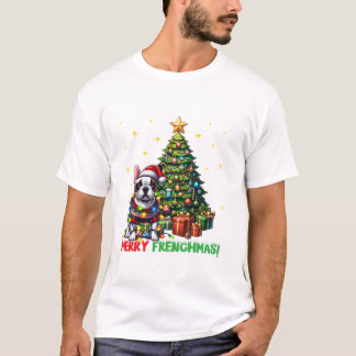 T-shirt Joyeux Frenchmas Bouledogue Français