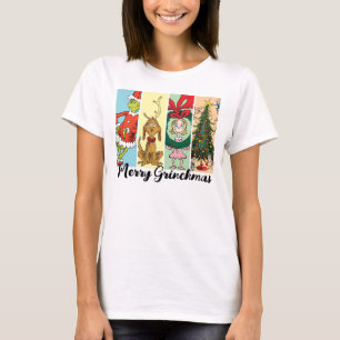 T-shirt Joyeux Grinchmas Collage de Fêtes