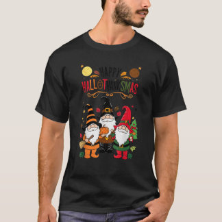 T-shirt Joyeux Hallothankmas Gnomes Amant Halloween Joyeux