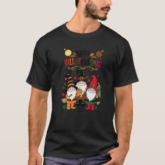 T-shirt Joyeux Hallothankmas Gnomes Amant Halloween Joyeux