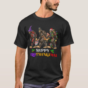 T-shirt Joyeux Hallothanksmas Bigfoot Sasquatch Yeti