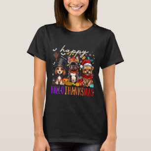 T-shirt Joyeux Hallothanksmas Chiens Halloween Thanksgivin