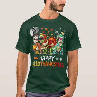 T-shirt Joyeux Hallothanksmas Dinosaur TRe Halloween Chris