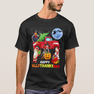 T-shirt Joyeux Hallothanksmas Drôle Halloween Thanksgiving