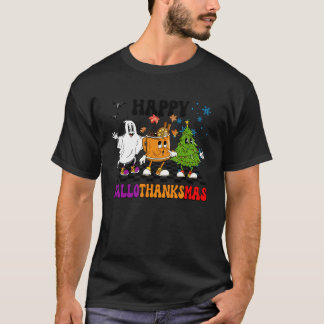 T-shirt Joyeux Hallothanksmas Halloween Action de grâce No