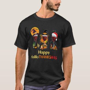 T-shirt Joyeux Hallothanksmas Halloween Thanksgiving