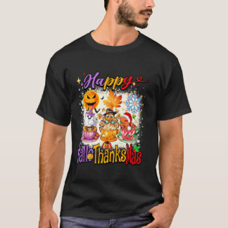 T-shirt Joyeux Hallothanksmas Halloween Thanksgiving Chris