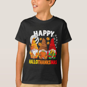T-shirt Joyeux Hallothanksmas Halloween Thanksgiving Chris