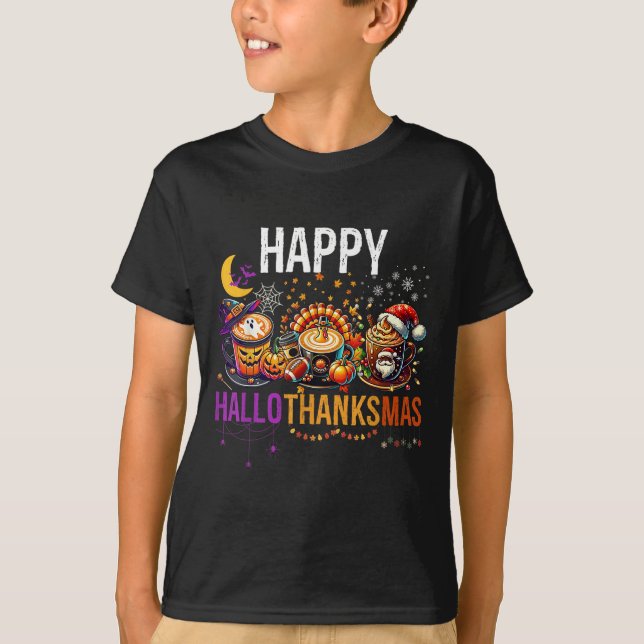 T-shirt Joyeux Hallothanksmas Halloween Thanksgiving Chris (Devant)