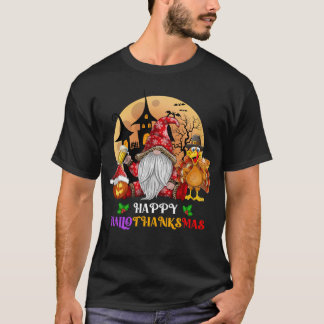 T-shirt Joyeux Hallothanksmas Halloween Thanksgiving Noël