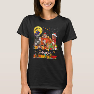 T-shirt Joyeux Hallothanksmas mignon Pitbull Wizard Casque