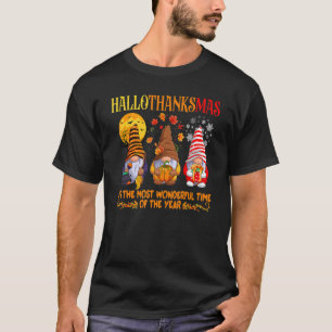 T-shirt Joyeux Hallothanksmas mignons Gnomes Automne Hallo