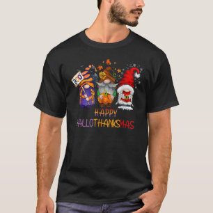 T-shirt Joyeux Hallothanksmas mignons Gnomes Automne Hallo