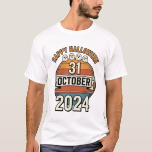 T-shirt Joyeux Halloween 31 octobre Vintage Ghost Design_1