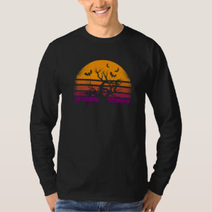 T-shirt Joyeux Halloween Arbre Vintage Retro Scary Sunset 