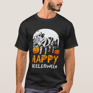 T-shirt Joyeux Halloween Australian Cattle Dog Rouge Blue 