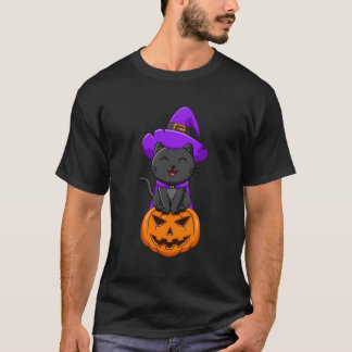 T-shirt Joyeux Halloween Black Cat Tee