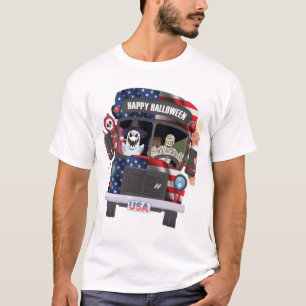 T-shirt joyeux halloween bus shirt fêtards