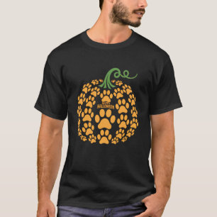 T-shirt Joyeux Halloween Citrouille Patte Impression pour