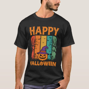 T-shirt Joyeux Halloween Citrouille Vintage Vecteur