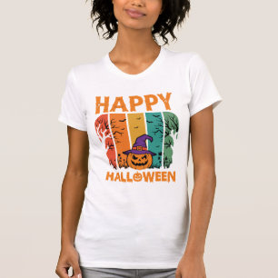 T-shirt Joyeux Halloween Citrouille Vintage Vecteur