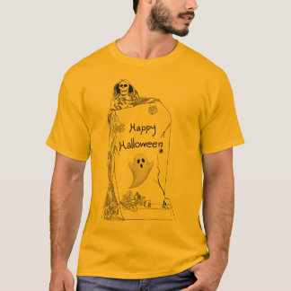 T-shirt Joyeux Halloween – Conception squelette effrayant