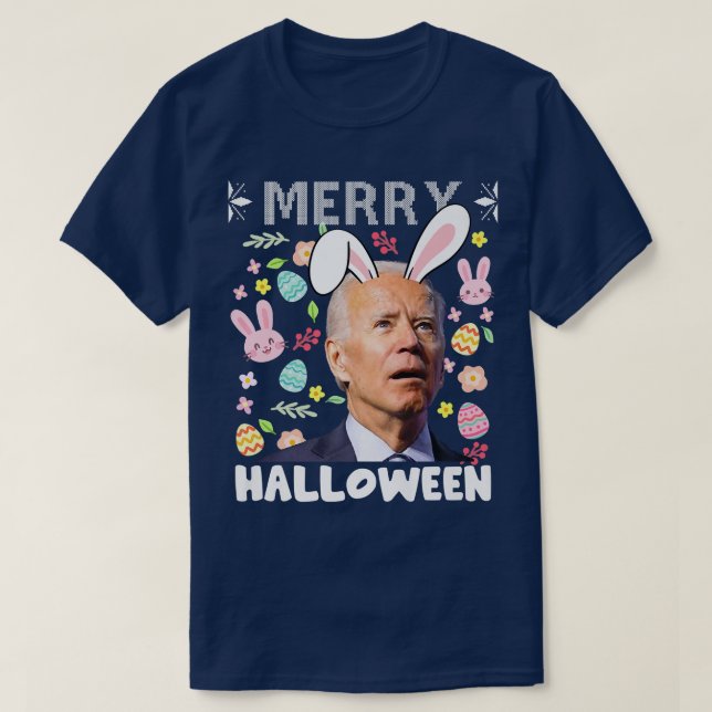 T-shirt Joyeux Halloween Confus Joe Biden Bunny Pâques de  (Design devant)