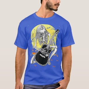 T-shirt Joyeux Halloween Drôle Squelette Jouer Pompe de Gu