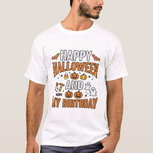 T-shirt Joyeux Halloween Et Mon Anniversaire Design Vintag