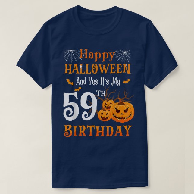 T-shirt Joyeux Halloween et son 59e anniversaire 59 Année  (Design devant)