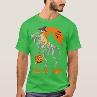 T-shirt Joyeux Halloween Golden Retriever équitation Skele