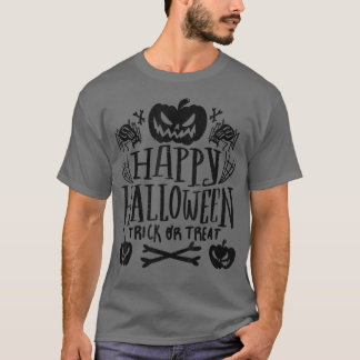 T-shirt Joyeux Halloween Jack-o'-lantern Citrouille Trick