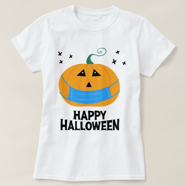T-shirt Joyeux Halloween | Jack-o'-lantern Portant Un Masq (Design devant)