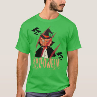 T-shirt Joyeux Halloween Jack O'Lantern sorcier, Trickortr