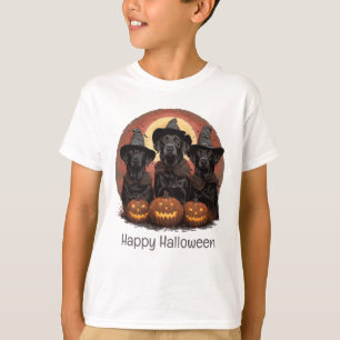 T-shirt Joyeux Halloween Labrador Retriever Chiens Casquet